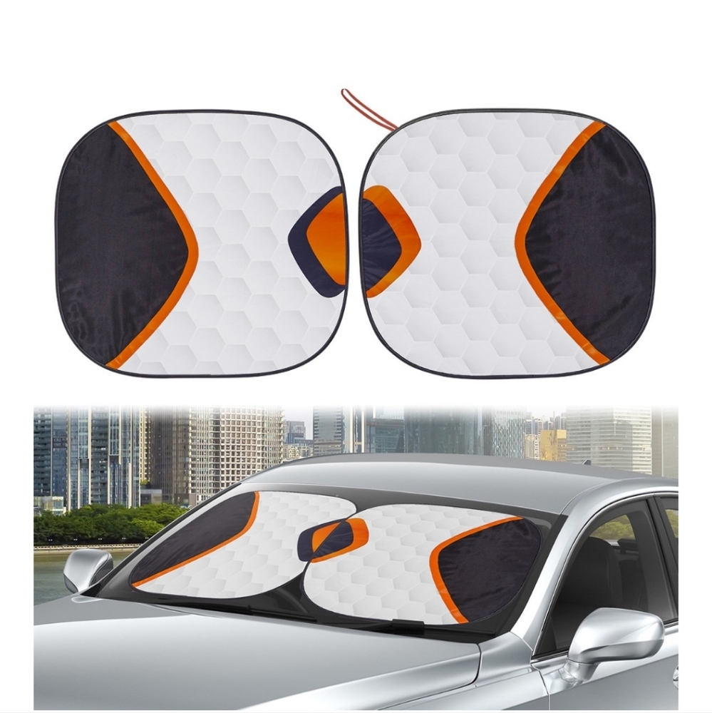 NWT Car Windshield Sun Shade with Orange‎ Accents Father's Day Gift
